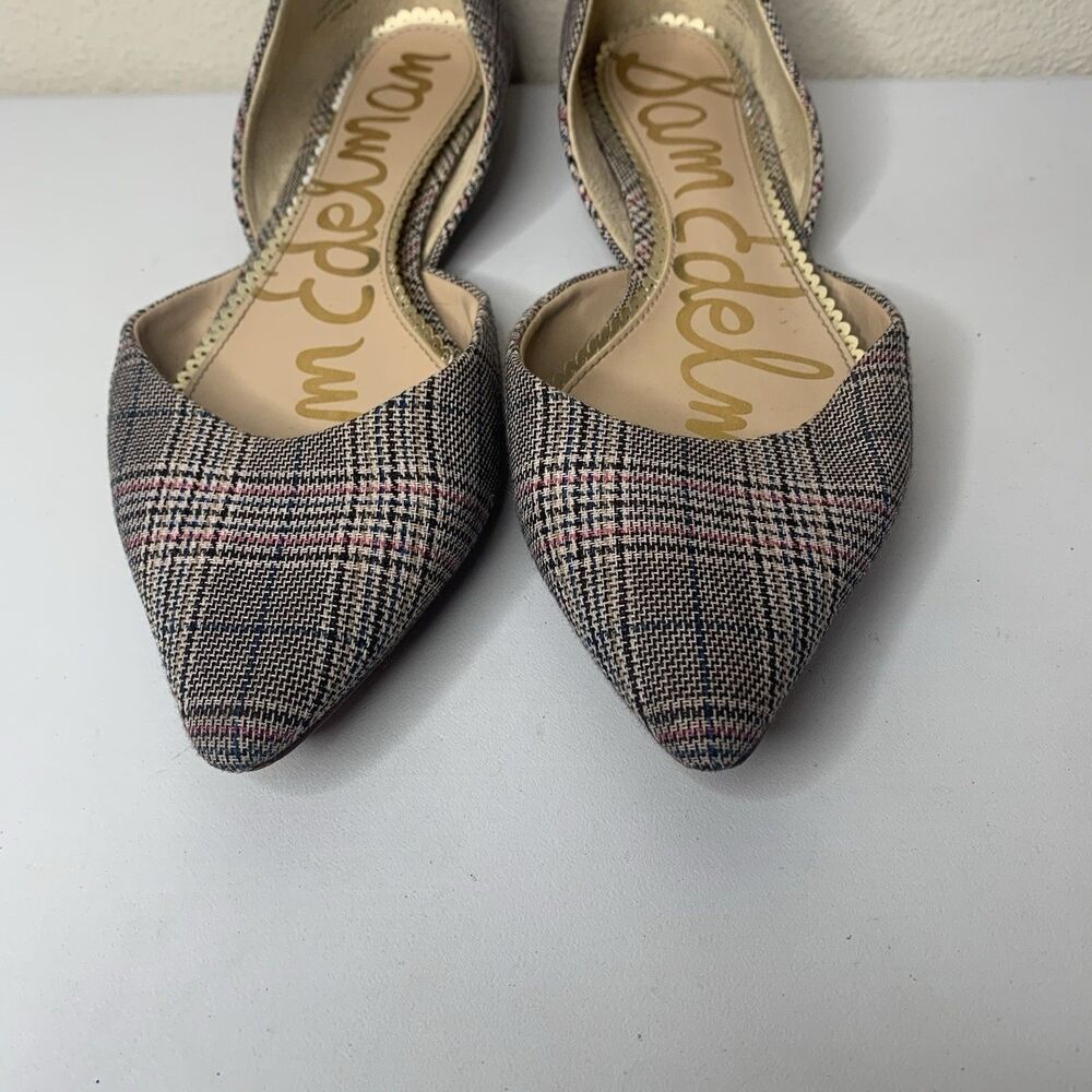 Sam Edelman Rodney D'Orsay Flats Glen Plaid Pattern Sz 9 Pointed Toe - Picture 4 of 11